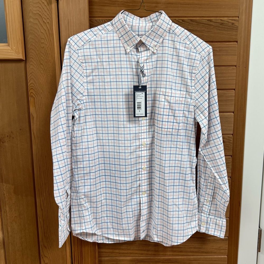 Vineyard Vines Moorings Tattersall Performance Cotton Shirt